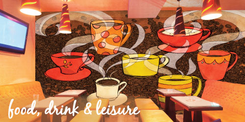 food,drink and leisure murals